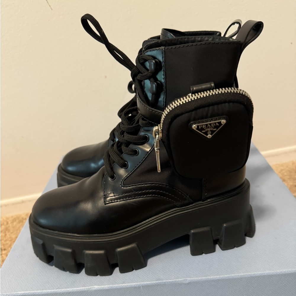 Prada Boots With Side Nylon Pouches